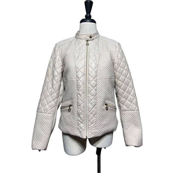 Marc New York by Andrew Marc Tan Quilted Puffer Jacket Gold Hardware Medium - Picture 1 of 6